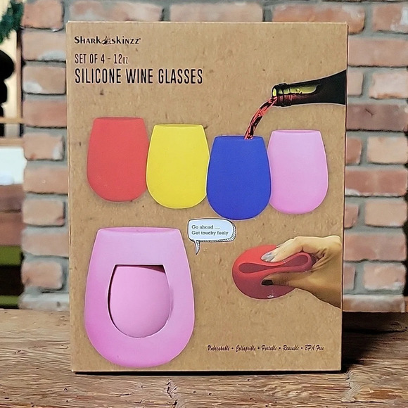 Shark Skinzz Other - SILICONE WINE GLASSES, SET OF FOUR